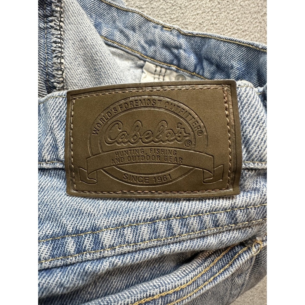 Cabela's Jeans Mens 42x34 (39x32) Light Wash Blue Denim Relaxed Fit Hunting - Picture 13 of 14